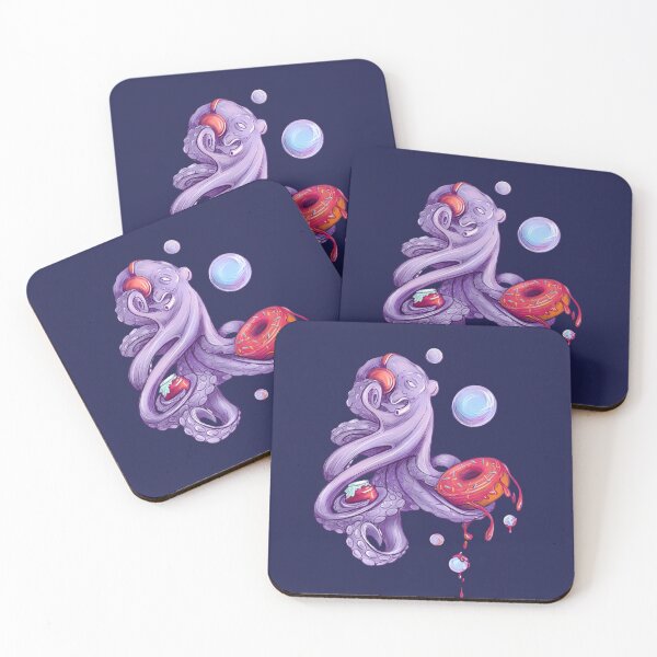Item preview, Sweet octopus with donut, Jam and headphones designed and sold by ElishasArt17.