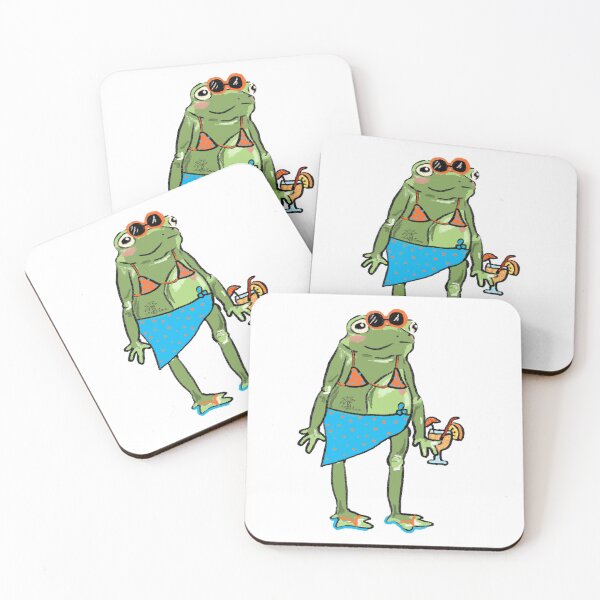 Item preview, Beach day frog designed and sold by August Doodles.