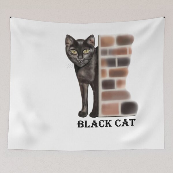 Item preview, black cat behind the wall designed and sold by bonjourmadame4.