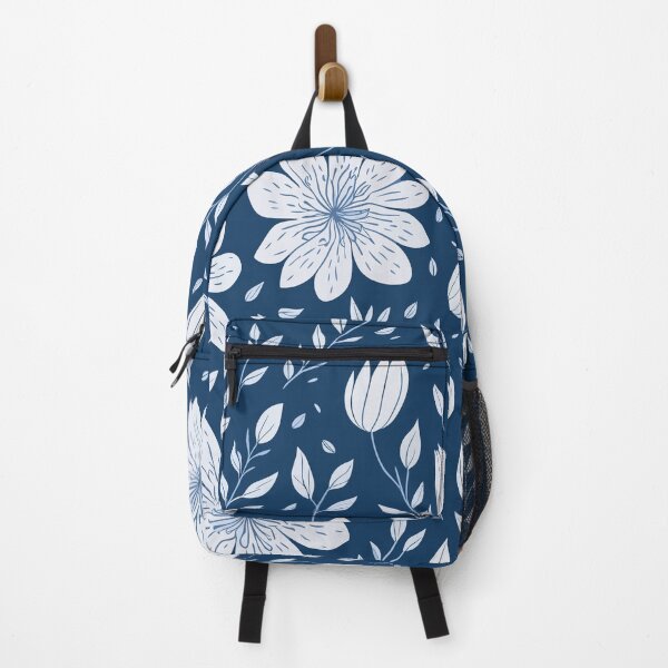 Item preview, White and Blue Floral Pattern designed and sold by ArtHouse-M.