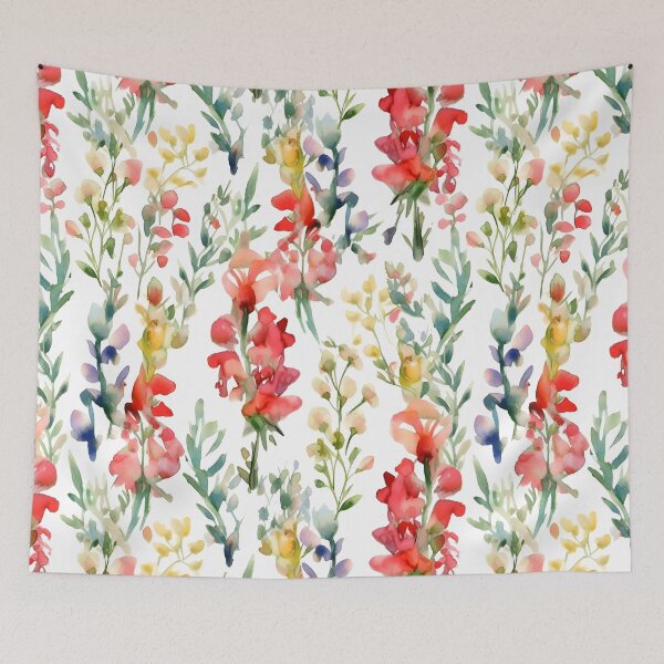 Item preview, Blissful Colorful Snapdragon Flowers Watercolor Floral Patterns designed and sold by Wonder Of Light.