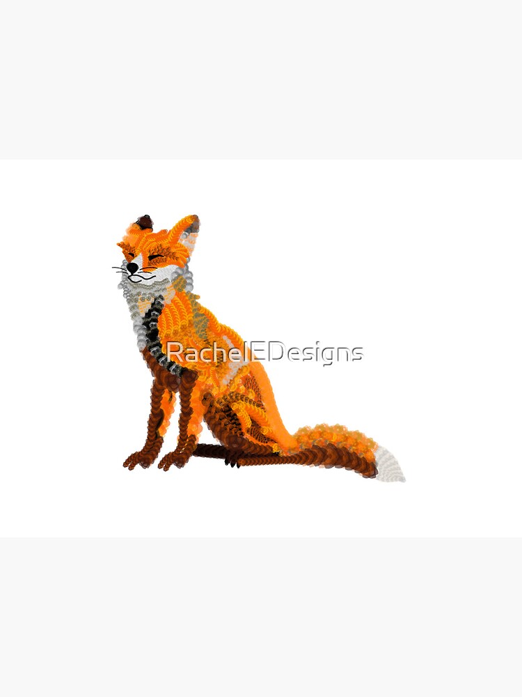 Spirograph Sitting Fox Collage Art Board Print for Sale by