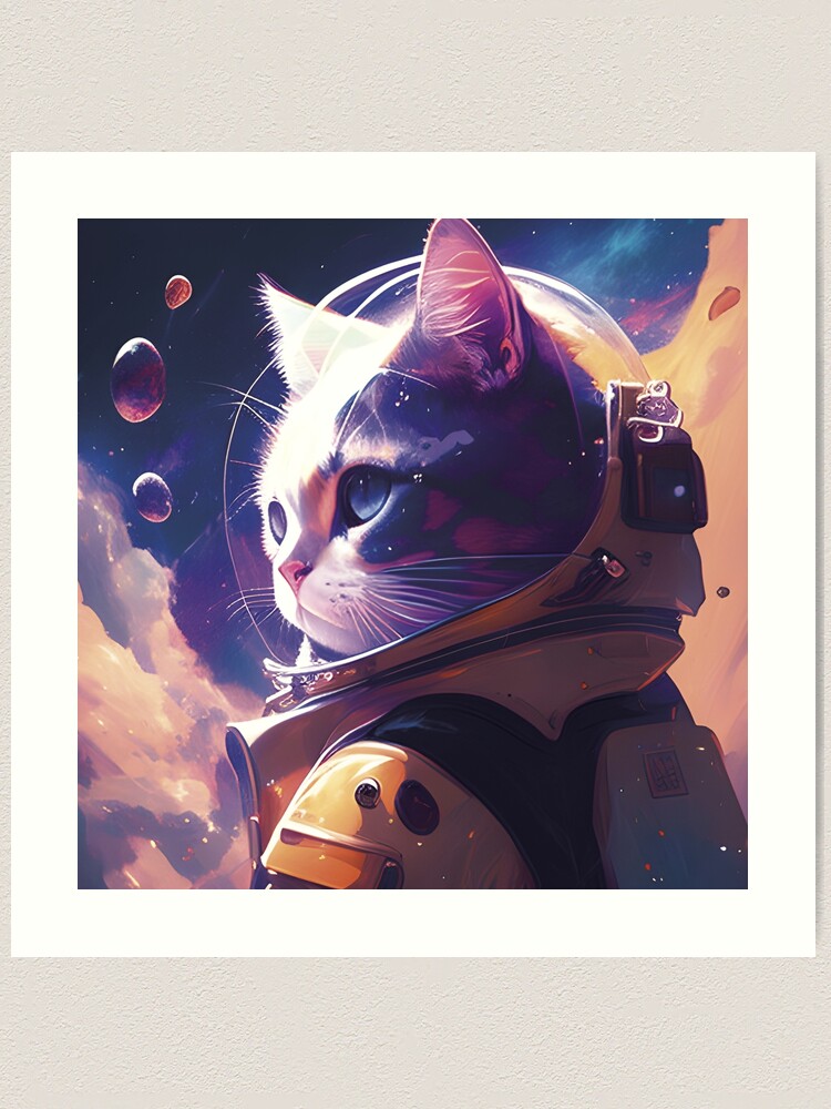 Astronaut Cat in the Outer Sapce | Art Print