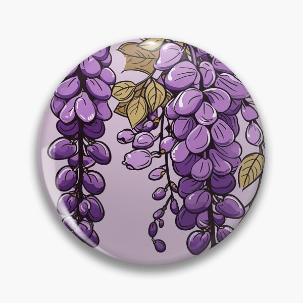 Item preview, wisteria doodle purple dangling flowers  designed and sold by EmeraldeaArt.