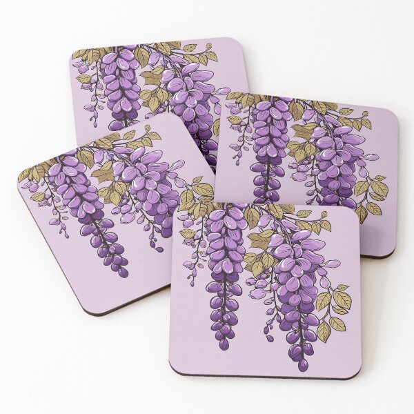 Item preview, wisteria doodle purple dangling flowers  designed and sold by EmeraldeaArt.
