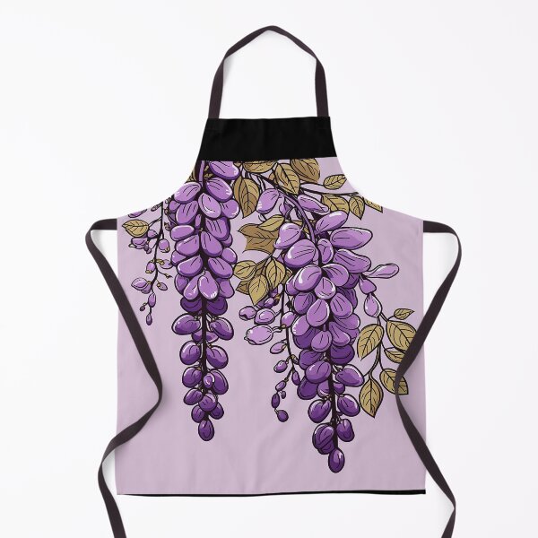 Item preview, wisteria doodle purple dangling flowers designed and sold by EmeraldeaArt.