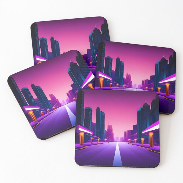 Item preview, Neon City Street at Dawn | Cyberpunk designed and sold by ForeHeadDesigns.