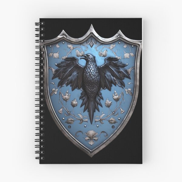 Item preview, "Ancient Heraldic Emblem" - Timeless Light Blue Shield with Lilies and Crow designed and sold by Juuskus.