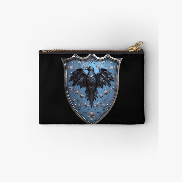 Item preview, "Ancient Heraldic Emblem" - Timeless Light Blue Shield with Lilies and Crow designed and sold by Juuskus.