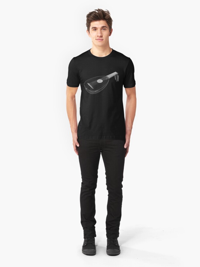 Alternate view of 8 Course Renaissance Lute Slim Fit T-Shirt