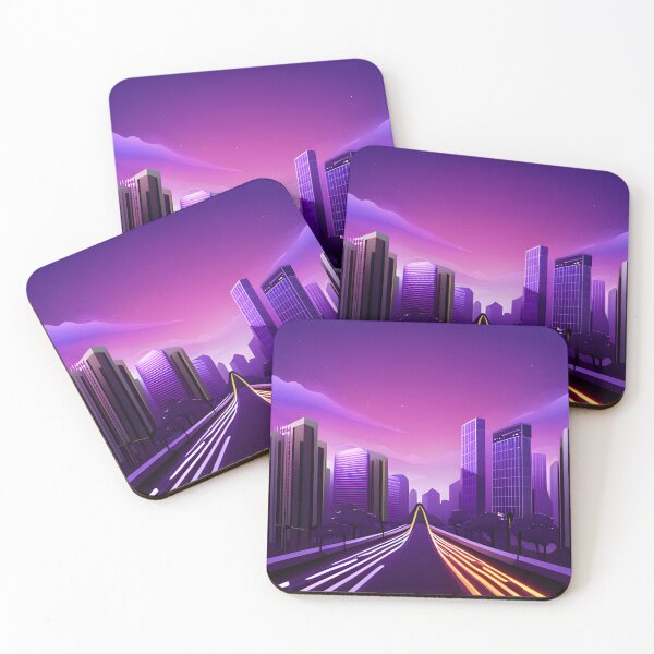 Item preview, Purple Neon City Street | Cyberpunk designed and sold by ForeHeadDesigns.