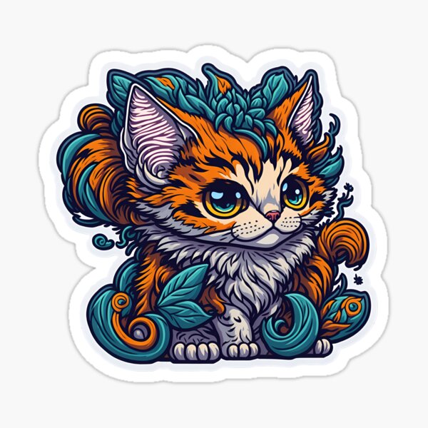 Item preview, Cool Kitten 04 Sticker designed and sold by GalamsGallery.