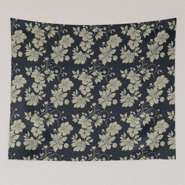 Item preview, large white cayenne pattern, black background designed and sold by jelypop.