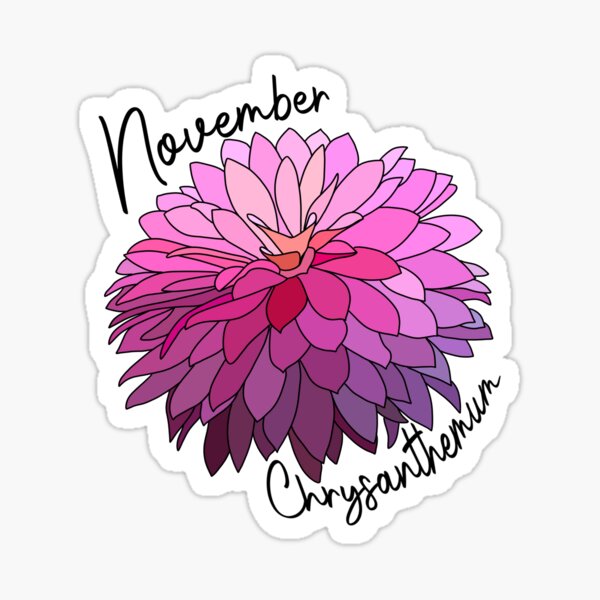 November Birth Flower Sticker: Chrysanthemum – The Redheaded Camel