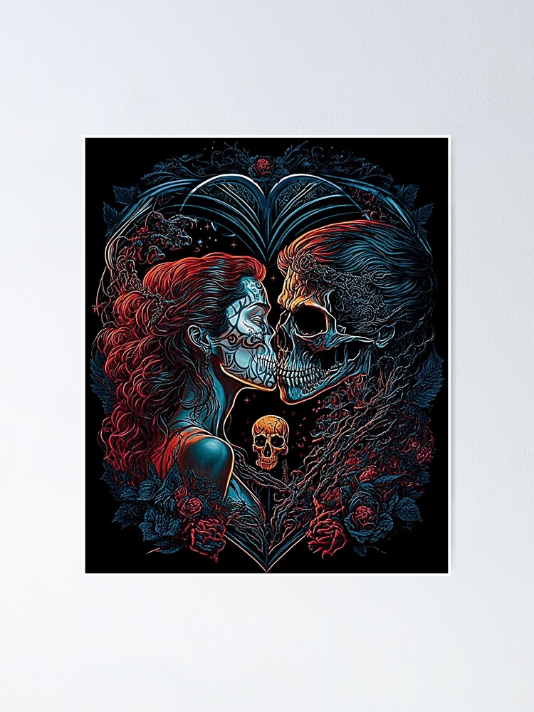 Two Skull Kissing - Eternal Love