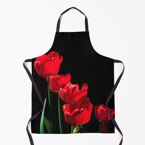 Item preview, Red tulips on black background designed and sold by olena2552.
