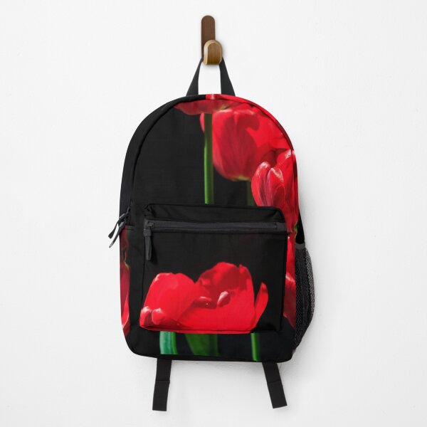 Item preview, Red tulips on black background designed and sold by olena2552.
