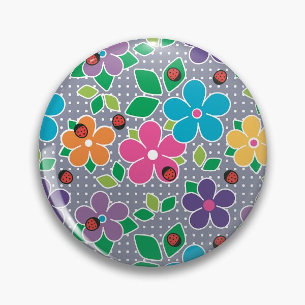 Item preview, Cute Ladybugs and Flowers Surface Repeat Pattern Polka Dots Gray designed and sold by MoePark.