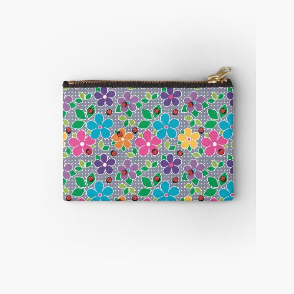Item preview, Cute Ladybugs and Flowers Surface Repeat Pattern Polka Dots Gray designed and sold by MoePark.