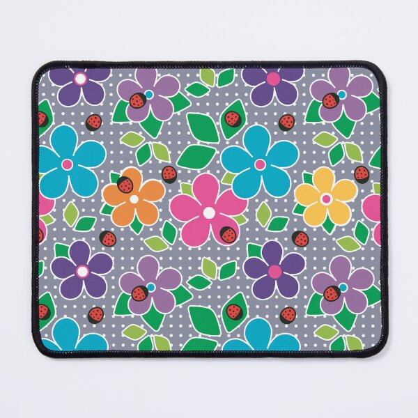 Item preview, Cute Ladybugs and Flowers Surface Repeat Pattern Polka Dots Gray designed and sold by MoePark.