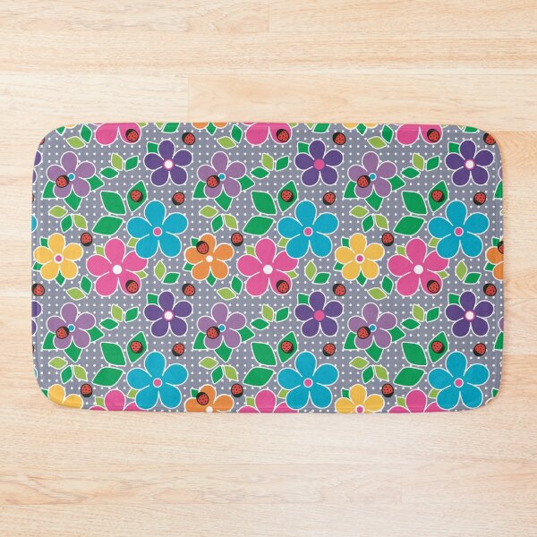 Item preview, Cute Ladybugs and Flowers Surface Repeat Pattern Polka Dots Gray designed and sold by MoePark.