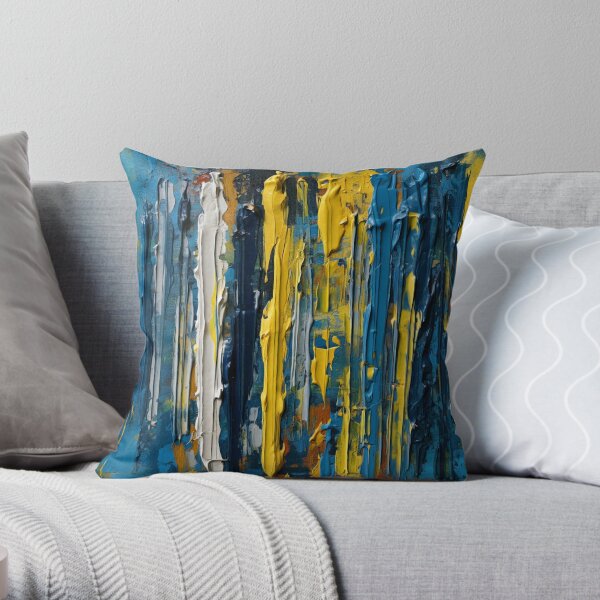 Gray blue and yellow best sale throw pillows