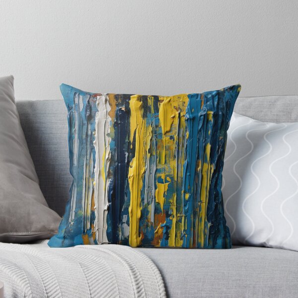 Item preview, Vertical Blue and Yellow Oil Stripes designed and sold by Wall-Art-Design.