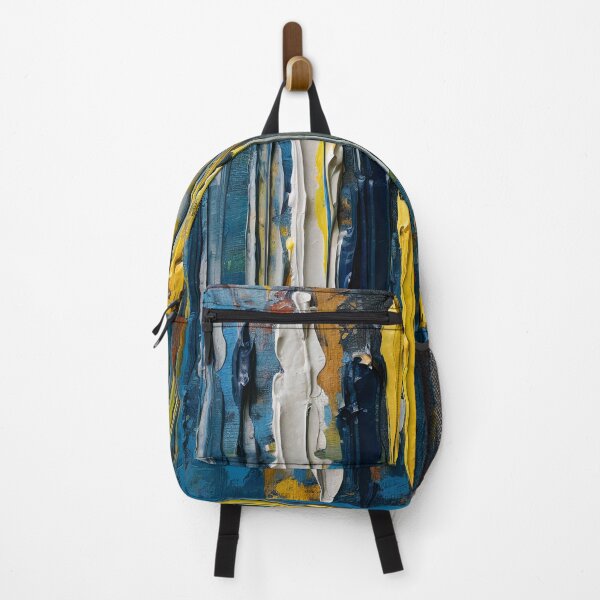 Item preview, Vertical Blue and Yellow Oil Stripes designed and sold by Wall-Art-Design.