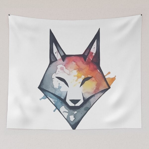 Artikelvorschau, Ein süßes Fuchsgesicht in einem modernen geometrischen Aquarell - Boho-Tiere entworfen und verkauft von GVRDesign.