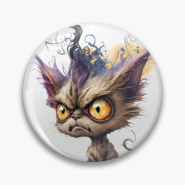 Item preview, Funny Crazy Cat, Cartoon Wild Cat   designed and sold by MoonFoxDesign.