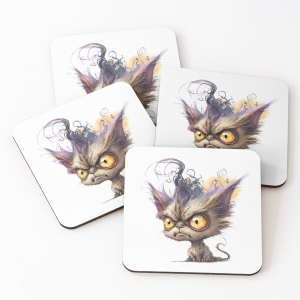Item preview, Funny Crazy Cat, Cartoon Wild Cat   designed and sold by MoonFoxDesign.