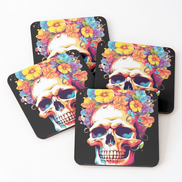 Item preview, Retro Skull with Flowers designed and sold by suleridesign.