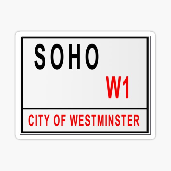 Item preview, Soho Street Sign - London W1 City of Westminster designed and sold by johns-stickerss.