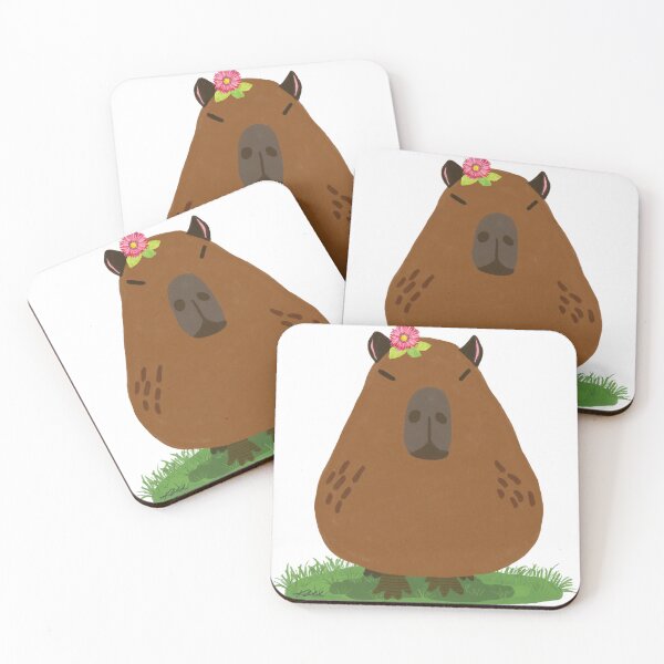 Item preview, Capybara and geranium designed and sold by kslittleworld.