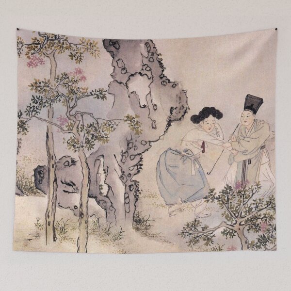 Item preview, Korean Painting Minhwa A Boy Cuts a Flower designed and sold by tangerinemars.