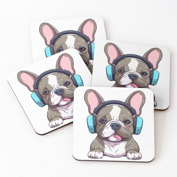 Item preview, Headphone Frenchie Sticker designed and sold by KazzasKorner.