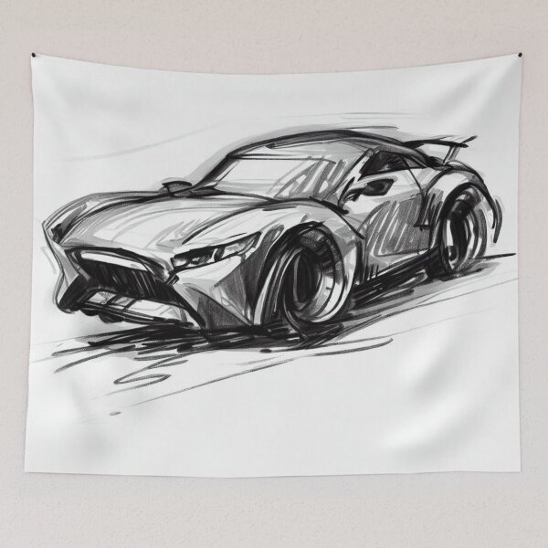 Item preview, sketch of a sports car designed and sold by Donkey's Salad.