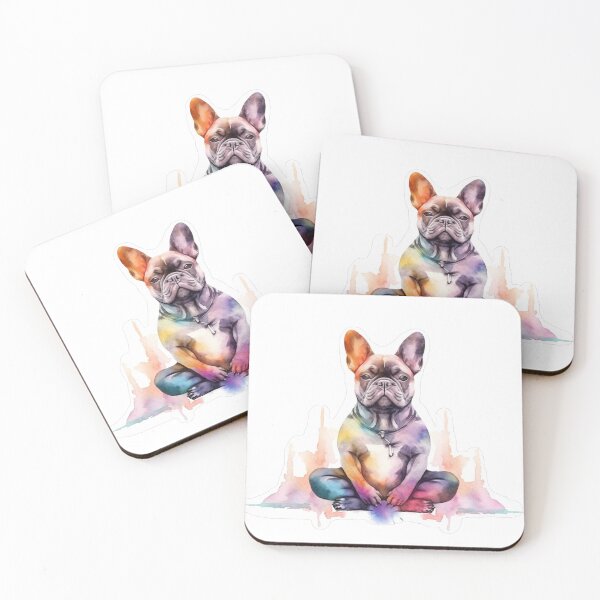 Item preview, Frenchie Mediating water ink style designed and sold by KazzasKorner.