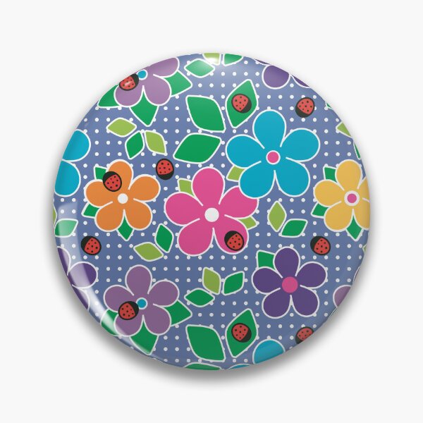 Item preview, Cute Ladybugs and Flowers Surface Repeat Pattern Polka Dots Blue designed and sold by MoePark.