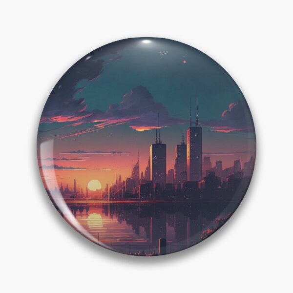 Aperçu de l'œuvre City Sunset 5 - 都市の夕焼け 5 créée et vendue par SugoiDigi.