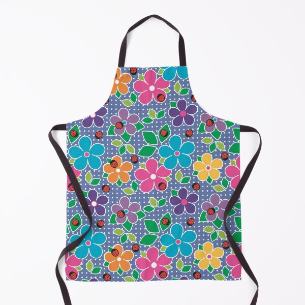Item preview, Cute Ladybugs and Flowers Surface Repeat Pattern Polka Dots Blue designed and sold by MoePark.