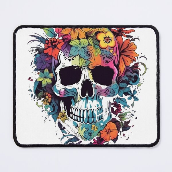 Item preview, Floral Skull with vivid colors designed and sold by shanifos.