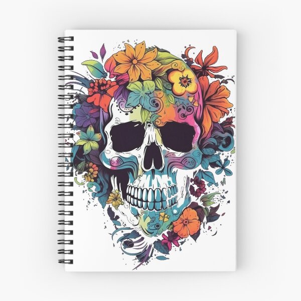 Item preview, Floral Skull with vivid colors  designed and sold by shanifos.