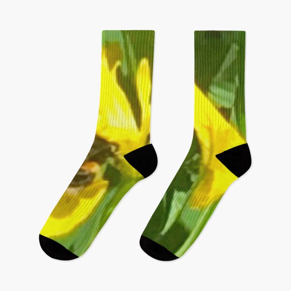 Item preview, Bumble Bee disfrutando del Iris amarillo designed and sold by CeriLodge.