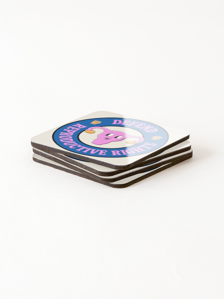 Thumbnail 4 of 5, Coasters (Set of 4), Defend Reproductive Rights - Protect Abortion Rights designed and sold by SSFootball.