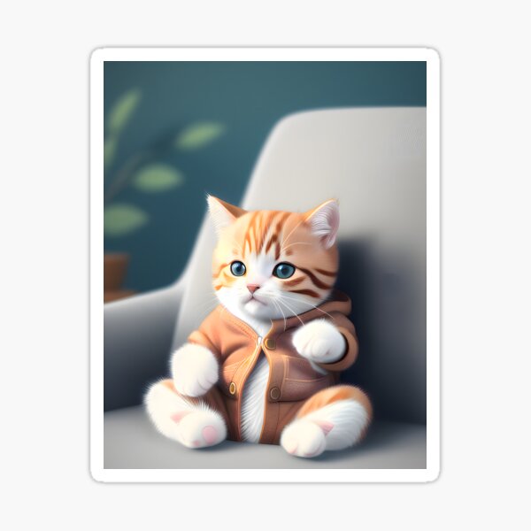 Item preview, Adorable Cat Illustration - Modern Digital Art designed and sold by Ai-michiart.