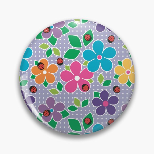 Item preview, Cute Ladybugs and Flowers Surface Repeat Pattern Polka Dots Lilac designed and sold by MoePark.