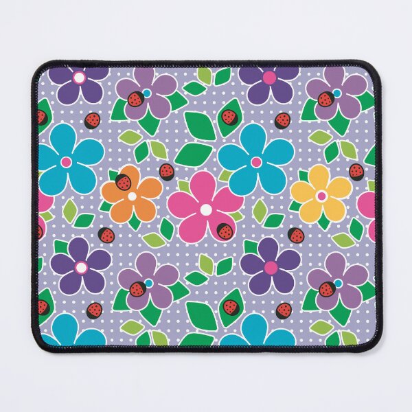 Item preview, Cute Ladybugs and Flowers Surface Repeat Pattern Polka Dots Lilac designed and sold by MoePark.