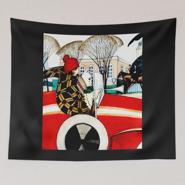 Item preview, Art Deco: Girl and pug in automobile by Gerda Wegener (1927) designed and sold by mturns57.