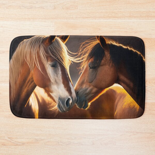 Item preview, Two Horses  in Friendship . AI generated Illustration. designed and sold by svetlanna.